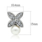 LO1987 - Rhodium White Metal Earrings with Synthetic Pearl in White-1