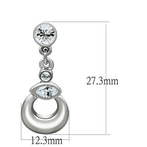 LO1989 - Rhodium White Metal Earrings with Top Grade Crystal  in Clear-1