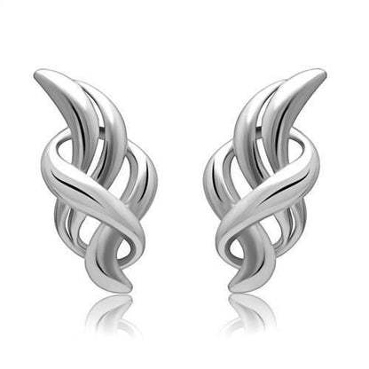 LO1991 - Rhodium White Metal Earrings with No Stone-0