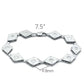 LO2006 - Matte Rhodium & Rhodium Brass Bracelet with AAA Grade CZ  in Clear-1