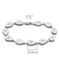 LO2014 - Matte Rhodium & Rhodium Brass Bracelet with AAA Grade CZ  in Clear-1