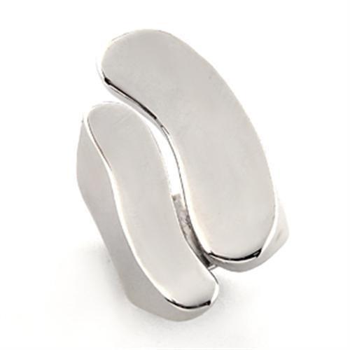 LO201 - Rhodium White Metal Ring with No Stone-0