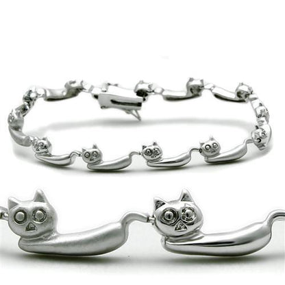 LO2023 - Matte Rhodium & Rhodium Brass Bracelet with No Stone-0