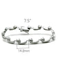 LO2023 - Matte Rhodium & Rhodium Brass Bracelet with No Stone-1
