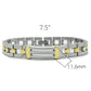 LO2030 - Matte Rhodium & Gold White Metal Bracelet with No Stone-1