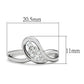 LO2051 - Rhodium Brass Ring with AAA Grade CZ  in Clear-1