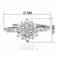 LO2052 - Rhodium Brass Ring with AAA Grade CZ  in Clear-1