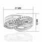 LO2054 - Rhodium Brass Ring with AAA Grade CZ  in Clear-1