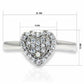 LO2056 - Rhodium Brass Ring with AAA Grade CZ  in Clear-1