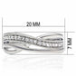 LO2058 - Rhodium Brass Ring with AAA Grade CZ  in Clear-1