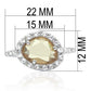 LO2060 - Rhodium Brass Ring with AAA Grade CZ  in Champagne-1