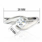 LO2067 - Rhodium Brass Ring with AAA Grade CZ  in Clear-1