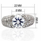 LO2077 - Rhodium Brass Ring with AAA Grade CZ  in Clear-1