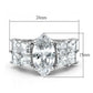 LO2091 - Rhodium Brass Ring with AAA Grade CZ  in Clear-1