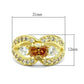 LO2099 - Gold Brass Ring with AAA Grade CZ  in Champagne-1