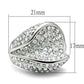 LO2105 - Rhodium Brass Ring with Top Grade Crystal  in Clear-1
