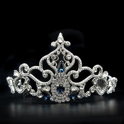 LO2110 - Imitation Rhodium Brass Tiaras & Hair Clip with Top Grade Crystal  in Montana-0