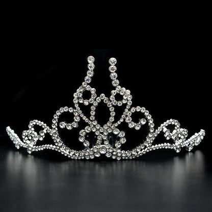LO2112 - Imitation Rhodium Brass Tiaras & Hair Clip with Top Grade Crystal  in Clear-0