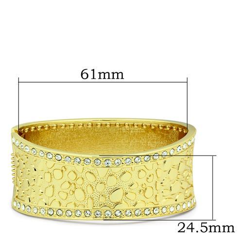 LO2119 - Flash Gold White Metal Bangle with Top Grade Crystal  in Clear-1