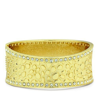 LO2119 - Flash Gold White Metal Bangle with Top Grade Crystal  in Clear-0