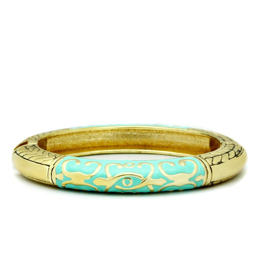 LO2128 - Flash Gold White Metal Bangle with Epoxy  in No Stone-0