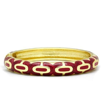 LO2130 - Flash Gold White Metal Bangle with Epoxy  in No Stone-0