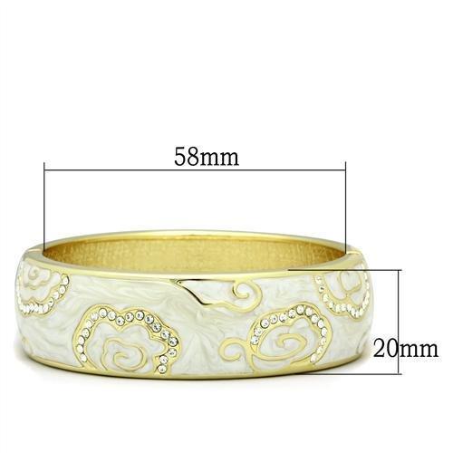 LO2131 - Flash Gold White Metal Bangle with Top Grade Crystal  in Clear-1