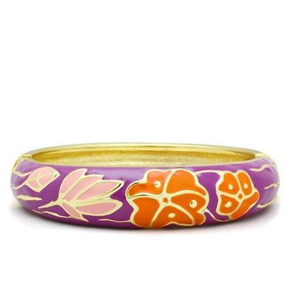 LO2133 - Flash Gold White Metal Bangle with Epoxy  in No Stone-0