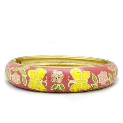 LO2134 - Flash Gold White Metal Bangle with Epoxy  in No Stone-0