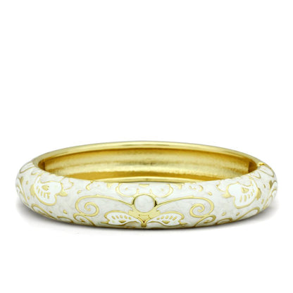 LO2147 - Flash Gold White Metal Bangle with Epoxy  in No Stone-0