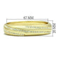LO2150 - Flash Gold White Metal Bangle with Top Grade Crystal  in Clear-1