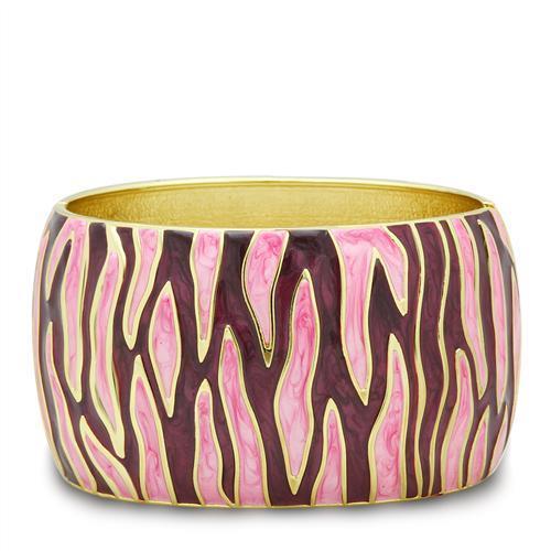 LO2154 - Flash Gold White Metal Bangle with Epoxy  in No Stone-0