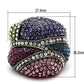 LO2174 - TIN Cobalt Black Brass Ring with Top Grade Crystal  in Multi Color-1