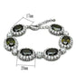LO2358 - Rhodium Brass Bracelet with AAA Grade CZ  in Olivine color-2