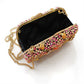 LO2375 - Ancientry Gold White Metal Clutch with Top Grade Crystal  in Multi Color-2