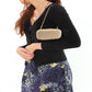 LO2377 - Gold White Metal Clutch with Top Grade Crystal  in Multi Color-3