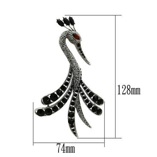 LO2393 - Imitation Rhodium White Metal Brooches with Top Grade Crystal  in Multi Color-1