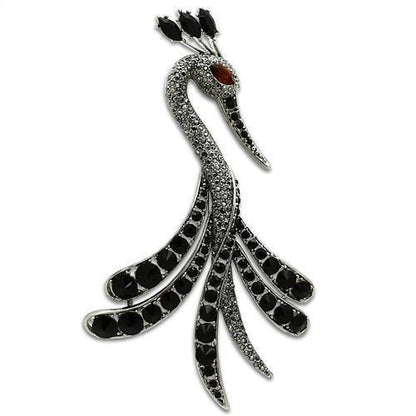 LO2393 - Imitation Rhodium White Metal Brooches with Top Grade Crystal  in Multi Color-0