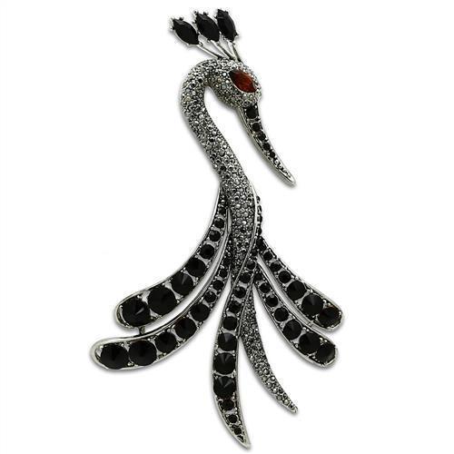 LO2393 - Imitation Rhodium White Metal Brooches with Top Grade Crystal  in Multi Color-0