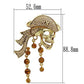 LO2415 - Gold White Metal Brooches with Top Grade Crystal  in Multi Color-1