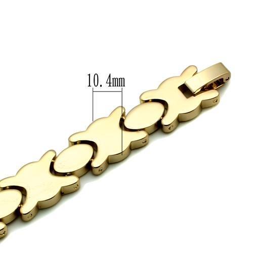 LO2424 - Gold Brass Bracelet with No Stone-2