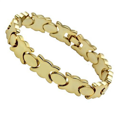 LO2424 - Gold Brass Bracelet with No Stone-0