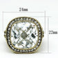 LO2436 - Gold Brass Ring with AAA Grade CZ  in Clear-1