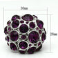 LO2462 - Rhodium Brass Ring with Top Grade Crystal  in Amethyst-1