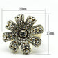LO2465 - Gold Brass Ring with Top Grade Crystal  in Clear-1