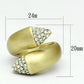LO2466 - Gold & Brush Brass Ring with Top Grade Crystal  in Clear-1