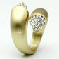 LO2466 - Gold & Brush Brass Ring with Top Grade Crystal  in Clear-2