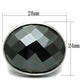 LO2470 - Rhodium Brass Ring with Synthetic Hematite in Hematite-1
