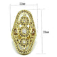 LO2496 - Gold Brass Ring with AAA Grade CZ  in Champagne-1