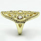 LO2496 - Gold Brass Ring with AAA Grade CZ  in Champagne-2